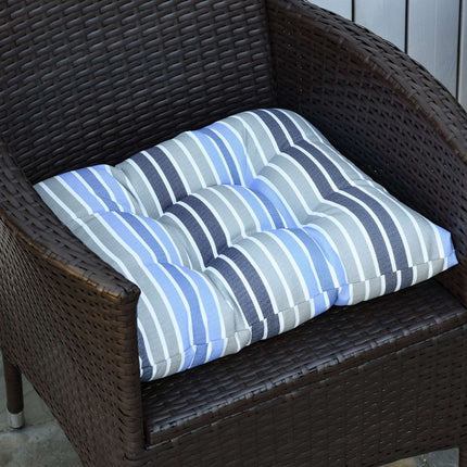 Chair Seat cushions, Easy-Clean, Blue Stripes, 50x45x8 cm