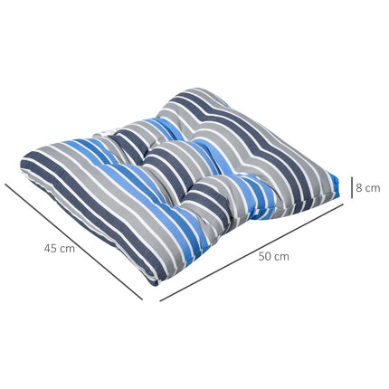 Chair Seat cushions, Easy-Clean, Blue Stripes, 50x45x8 cm