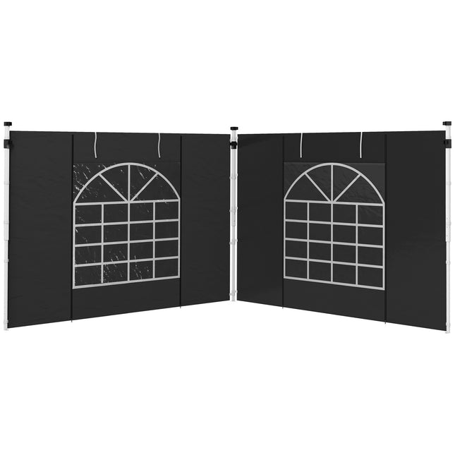 Black waterproof pavilion side panels - 3x3/3x6 m, wind protection