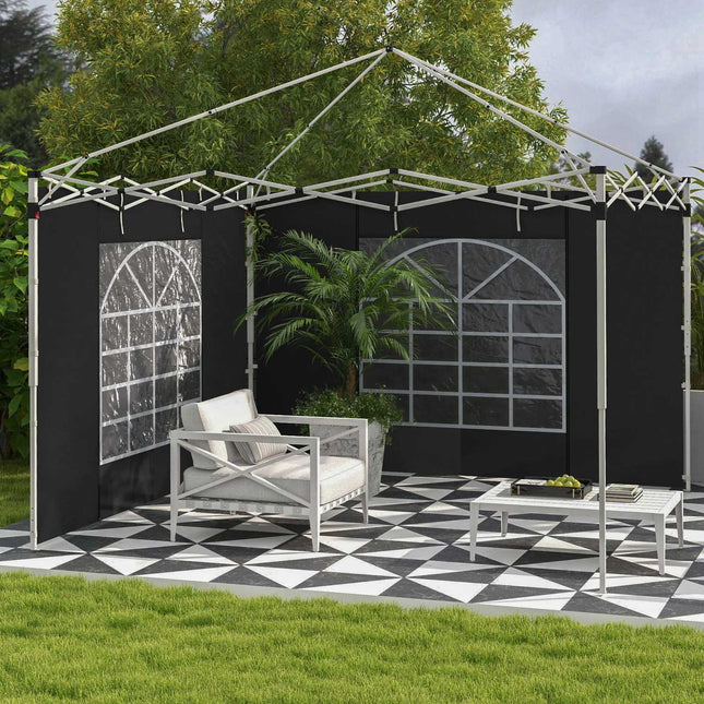 Black waterproof pavilion side panels - 3x3/3x6 m, wind protection