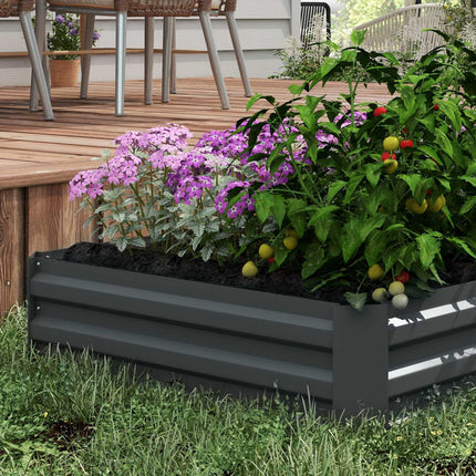 Set van 2 stalen verhoogde bedden, koudframe, tuinbed, insteekbloembak, plantenbak, plantenpot, 100 x 100 x 30 cm voor tuin, balkon, terras, groentebed voor bloemen, planten