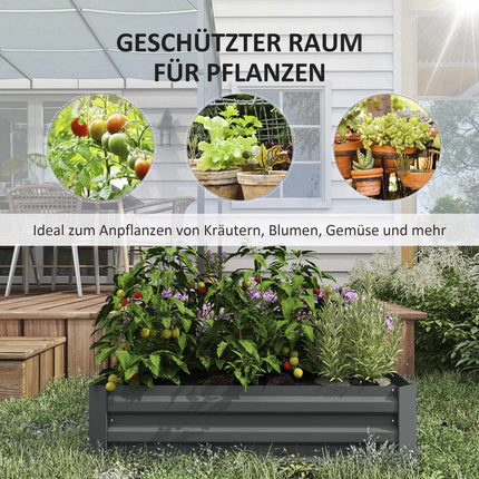 Set van 2 stalen verhoogde bedden, koudframe, tuinbed, insteekbloembak, plantenbak, plantenpot, 100 x 100 x 30 cm voor tuin, balkon, terras, groentebed voor bloemen, planten