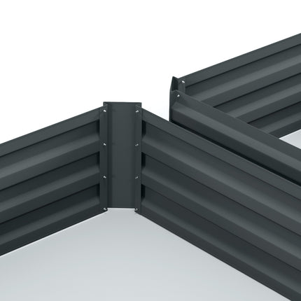 Set van 2 stalen verhoogde bedden, koudframe, tuinbed, insteekbloembak, plantenbak, plantenpot, 100 x 100 x 30 cm voor tuin, balkon, terras, groentebed voor bloemen, planten
