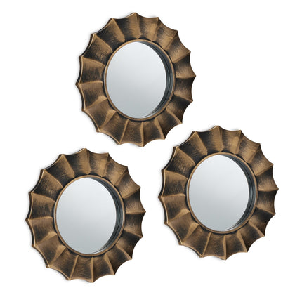 Set of 3 Gold Decorative Wall Mirrors