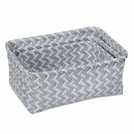 Set of 3 Plastic Wicker Storage Baskets