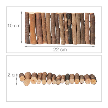 Set of 3 Rodent Bridge Wood 10 x 22 cm