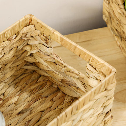 Woven storage baskets for water hyacinth, set of 3, 40x30x18 cm
