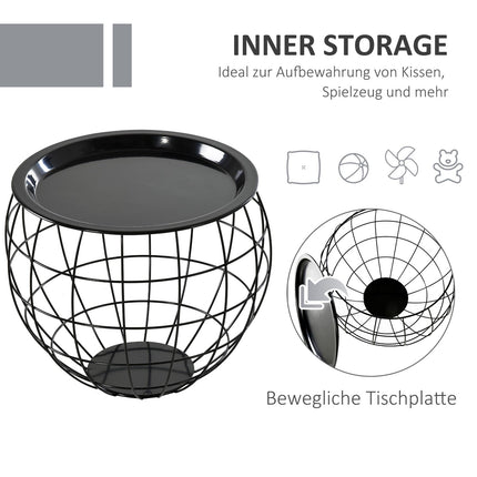 Black coffee tables - Set of 3 with removable tops