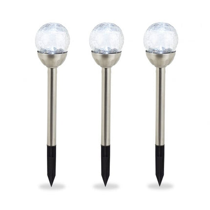 Set of 3 round solar cell lamps