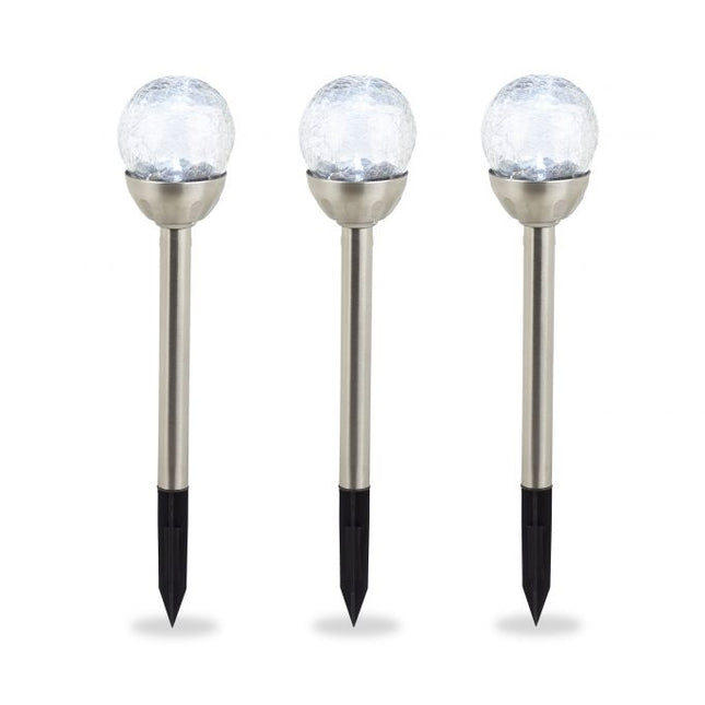Set of 3 round solar cell lamps