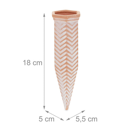 Set of 4 Clay Watering Spikes Zig-Zag