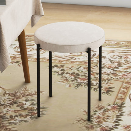 Velvet stackable dining stools, padded seats