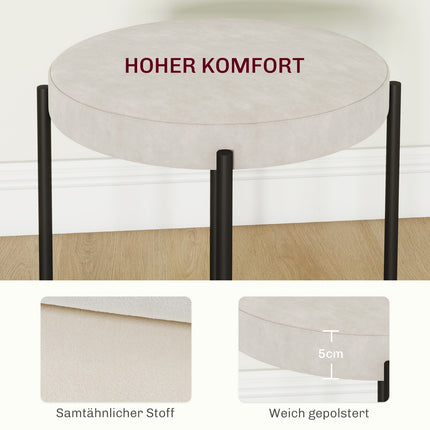 Velvet stackable dining stools, padded seats