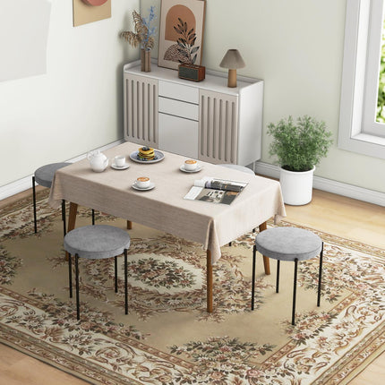 4 stackable dining chairs in velvet look with padded seat