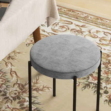 4 stackable dining chairs in velvet look with padded seat