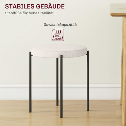 Velvet stackable dining stools, padded seats