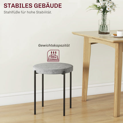 4 stackable dining chairs in velvet look with padded seat