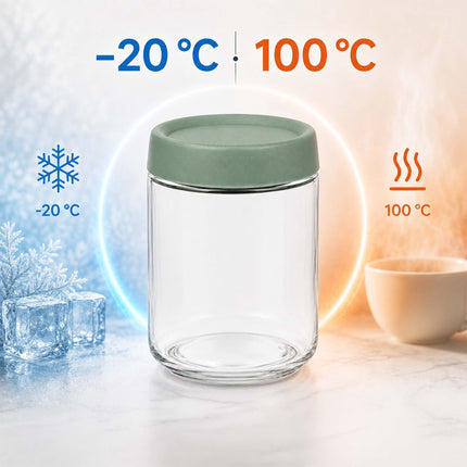 Set of 4 Glass Jam Jars, 450 ml, Pastel Lids