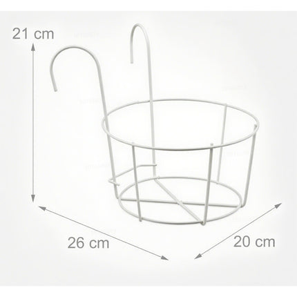 Set of 4 Hanging Planters with Hooks for Balcony