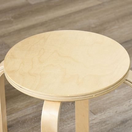 Stackable natural stool, non-slip and multi-functional (set of 4)