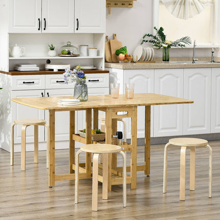 Stackable natural stool, non-slip and multi-functional (set of 4)