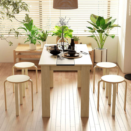 Stackable natural stool, non-slip and multi-functional (set of 4)