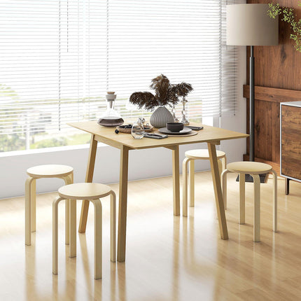 Stackable natural stool, non-slip and multi-functional (set of 4)