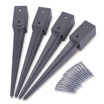 Set of 4 Stainless Steel Drive-In Post Anchors, 61 x 750 mm