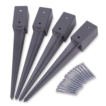 Set of 4 Stainless Steel Drive-In Post Anchors, 81 x 750 mm