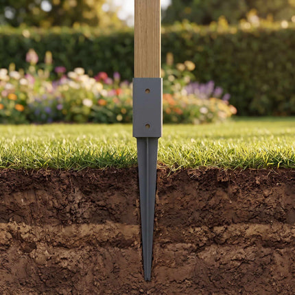 Set of 4 Stainless Steel Drive-In Post Anchors, 81 x 750 mm