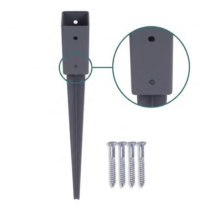 Set of 4 Stainless Steel Drive-In Post Anchors, 81 x 750 mm