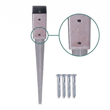 Set of 4 Stainless Steel Drive-In Post Anchors, 81 x 750 mm