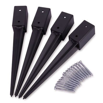 Set of 4 Stainless Steel Drive-In Post Sockets, 81 x 750 mm