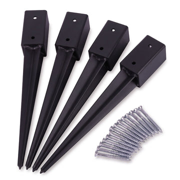 Set of 4 Stainless Steel Drive-In Post Sockets, 81 x 750 mm