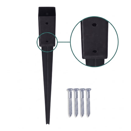 Set of 4 Stainless Steel Drive-In Post Sockets, 81 x 750 mm