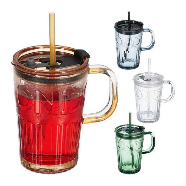 Set of 4 drinking glasses with handles
