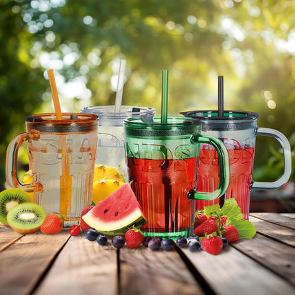 Set of 4 drinking glasses with handles