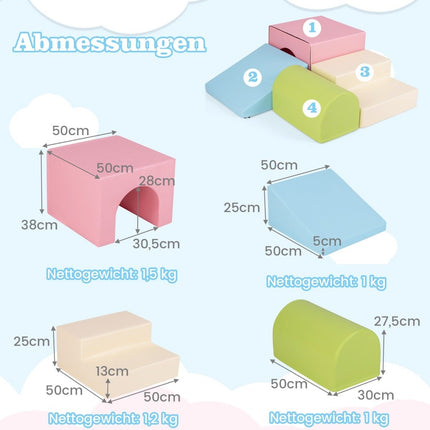 Set of 4 foam play set climbing & crawling foam blocks construction toy set