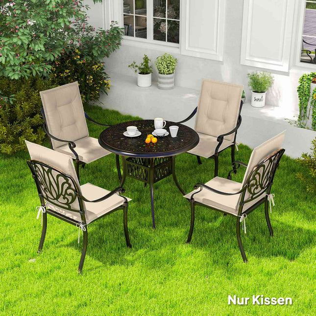 Beige seat cushion set, 108x50x5 cm, indoor/outdoor use