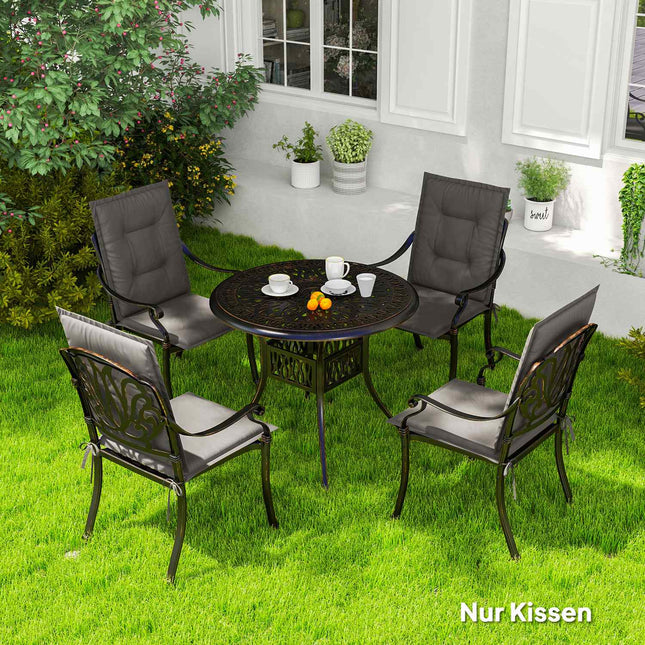 Dark gray Outdoor Indoor cushions, Set of 4, 108x50x5 cm
