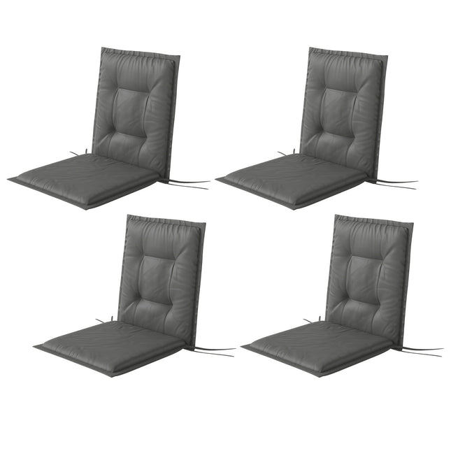 Light gray outdoor/indoor chair cushions, set of 4, 108x50x5 cm