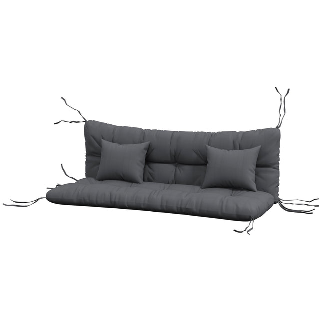 Water-repellent dark gray seat cushions, 150x50 cm, set of 4