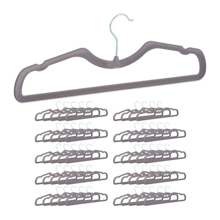 Set of 50 flocked coat hangers