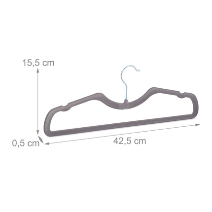 Set of 50 flocked coat hangers