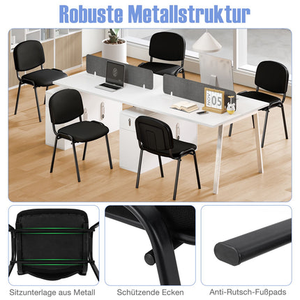 Set of 5 Black Stackable Reception Chairs with Ergonomic Support