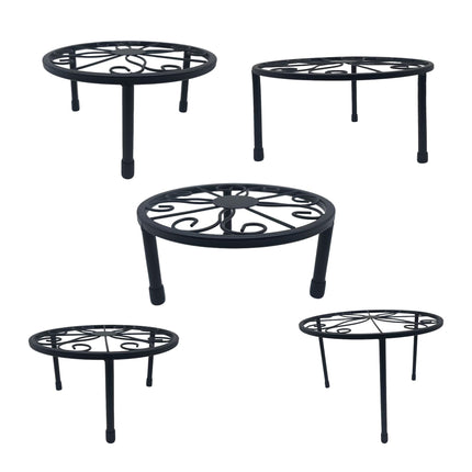 Set of 5 Round Carbon Steel Plant Stands