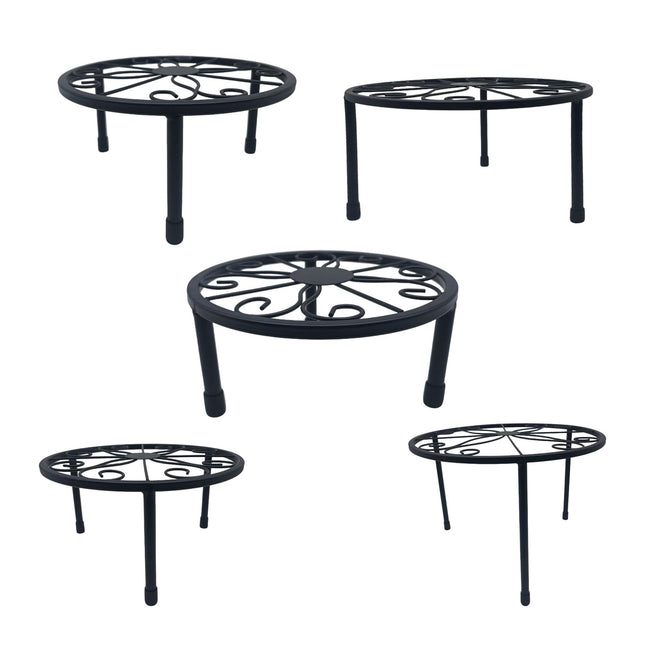 Set of 5 Round Carbon Steel Plant Stands