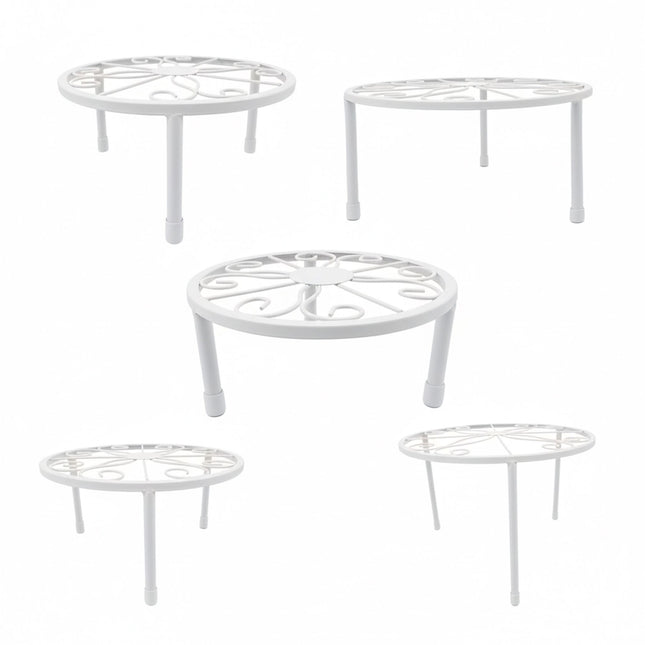 Set of 5 Round Carbon Steel Plant Stands