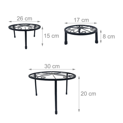 Set of 5 Round Carbon Steel Plant Stands