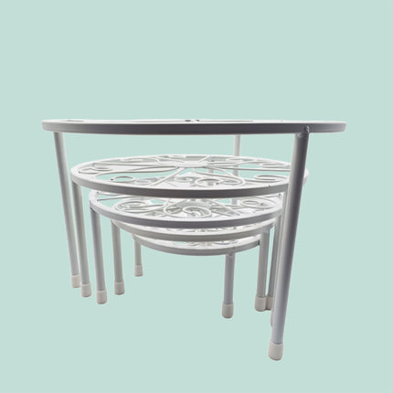 Set of 5 Round Carbon Steel Plant Stands